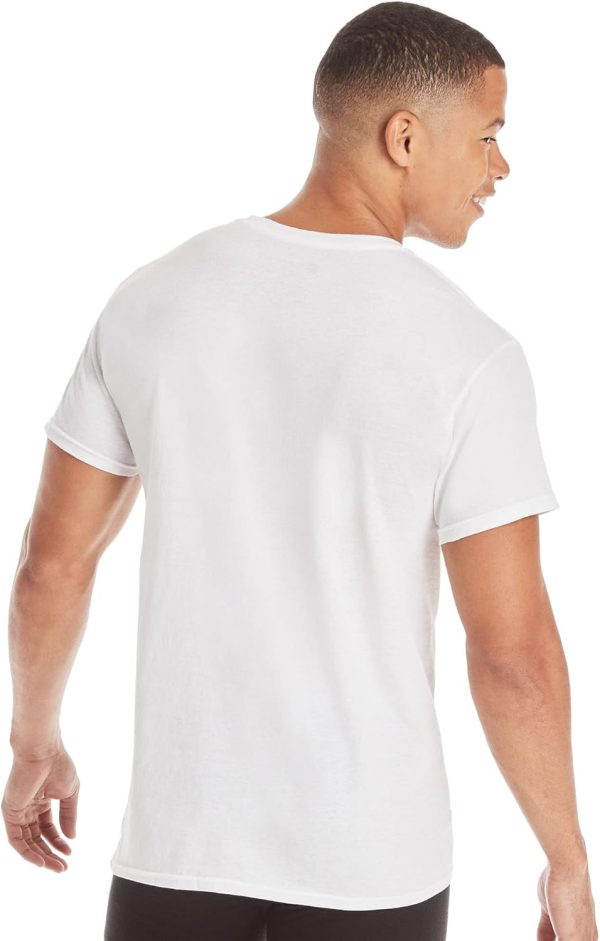 Hanes Men's Cotton, Moisture-Wicking Crew Tee Undershirts, Multi-Packs - Image 3
