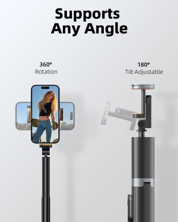 TODI 63" Phone Tripod, Tripod for iPhone & Portable Selfie Stick Tripod - Image 6
