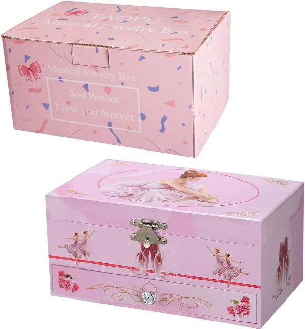 Sweet Musical Jewelry Box with Pullout Drawer and dancing Ballerina Girl - Image 6