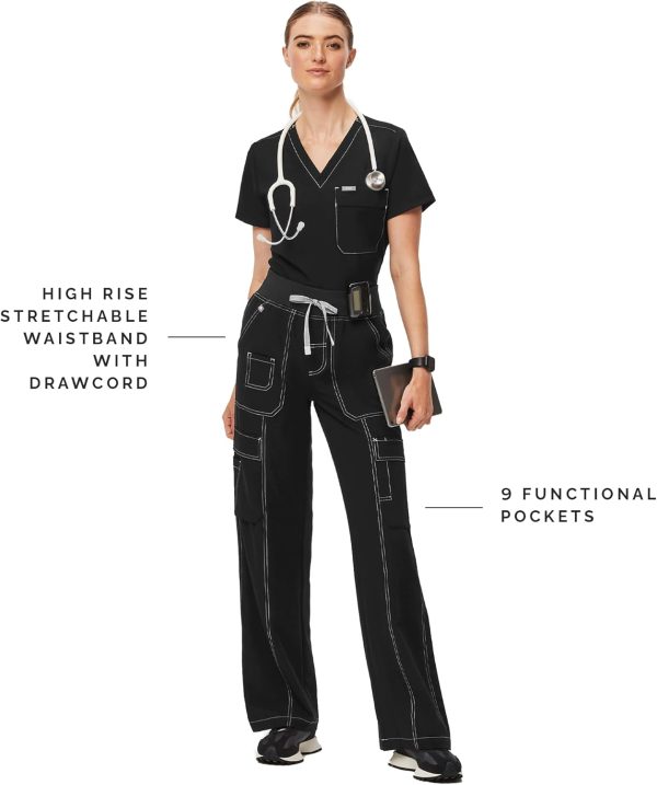 FIGS Yendi High Waisted Cargo Jogger Scrub Pants for Women — High Rise, - Image 2