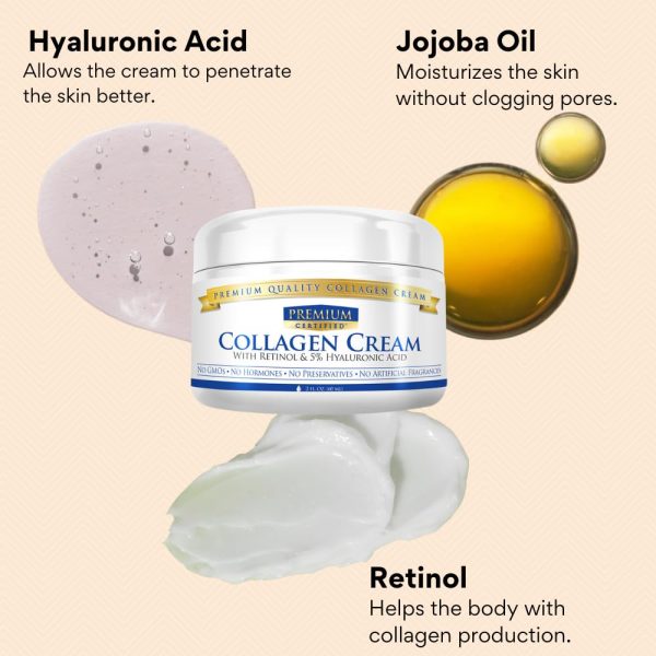 Collagen Cream - With Retinol and Hyaluronic Acid - Anti Aging, Improve - Image 3