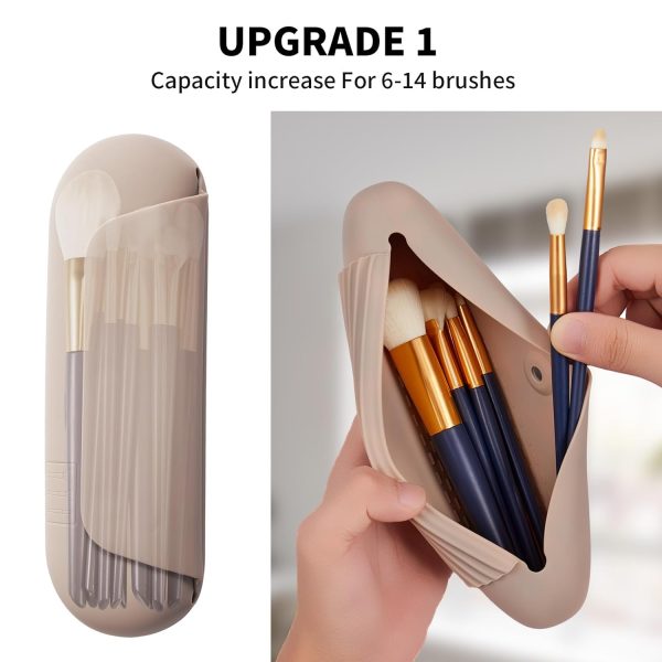 Silicone Makeup Brush Holder Travel Cosmetic Bag：Soft Portable Cosmetic - Image 2