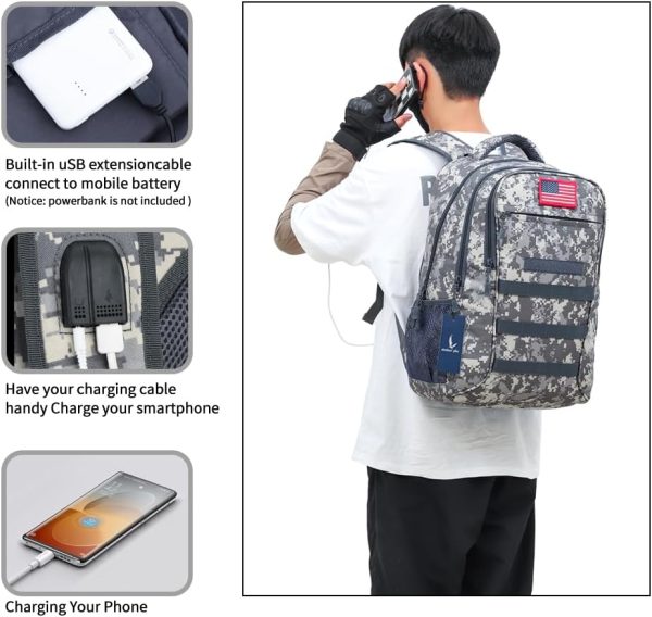 outdoor plus Camo Backpack,Military Boys Backpacks for School,Army Bookbag - Image 4