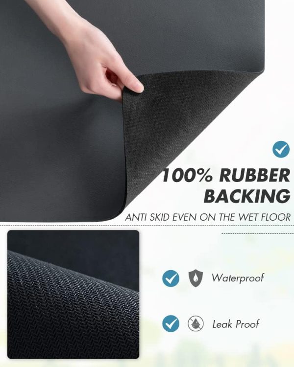 AMOAMI-Coffee Mat Hide Stain Rubber Backed Absorbent Dish Drying Mat for - Image 5