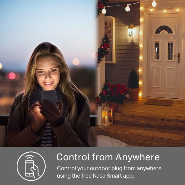 Kasa Outdoor Smart Plug, Smart Home Wi-Fi Outlet with 2 Sockets, IP64 - Image 6