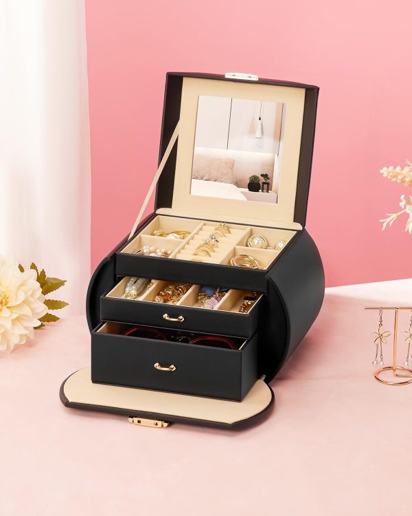 Homde Girls Jewelry Box Jewelry Storage Case Organizer with Mirror for - Image 8