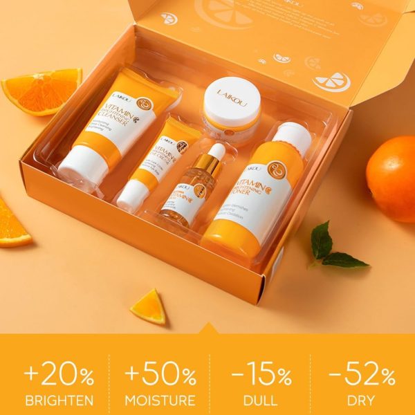 Vitamin C Skincare Set, Moisturizing Face Skin Care Kit with Facial - Image 7