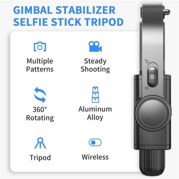 Gimbal Stabilizer for Smartphone ，with Retractable Selfie Stick and - Image 2