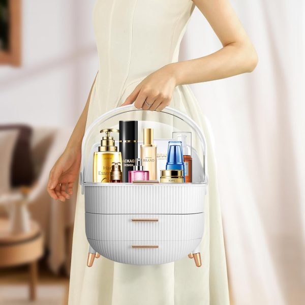 Egg Shape makeup organizer for vanity,portable cosmetics storage box,preppy - Image 5
