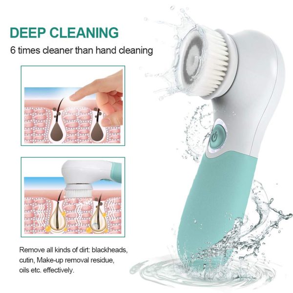 Facial Cleansing Brush Electric Facial Exfoliating Massage Brush with 3 - Image 3