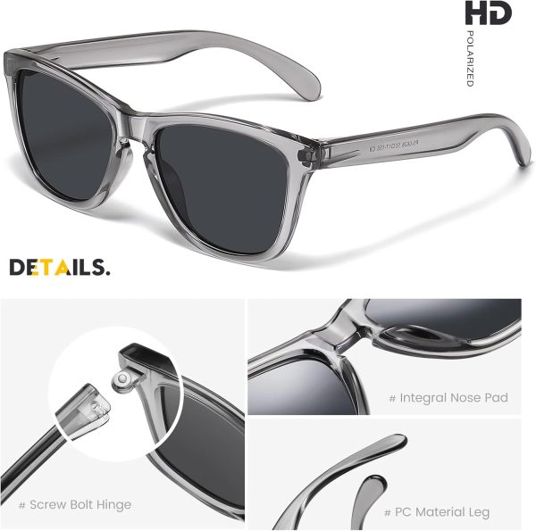 Sunglasses Womens Polarized Sunglasses for Mens Womens Retro Mirror Lens - Image 3
