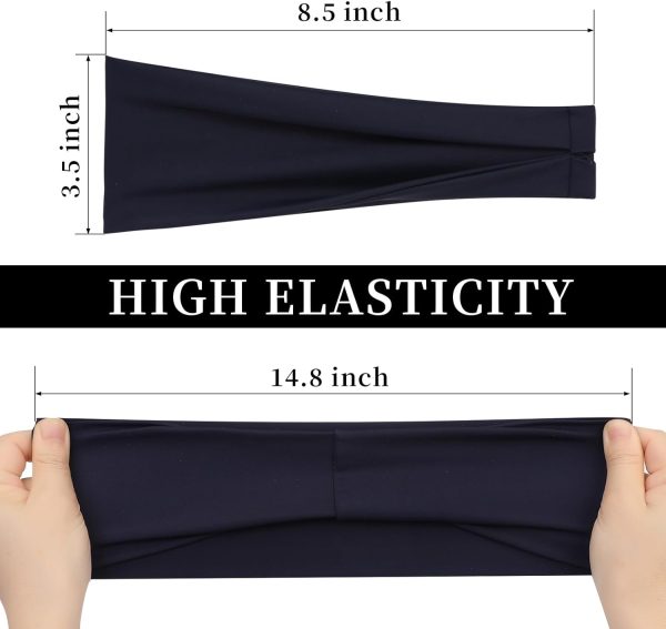 6 Pcs Sports Headbands for Men & Women, Sweatband Stretchy Headband Soft - Image 2