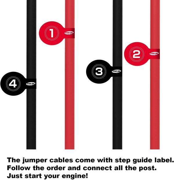 TOPDC Pure Copper 4 Gauge 20 Feet Jumper Cables with UL-Listed Clamps for - Image 5