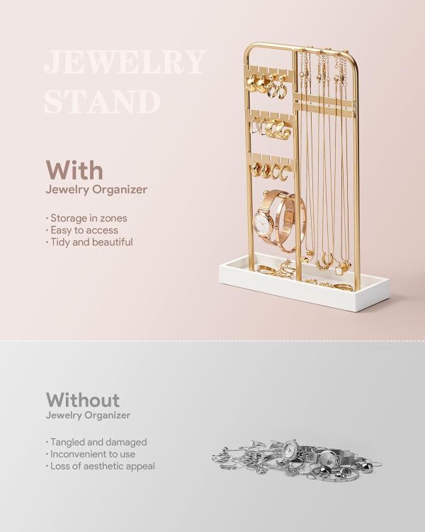 Jewelry Holder, Jewelry Stand with Metal Frame and Velvet Tray, Jewelry - Image 5
