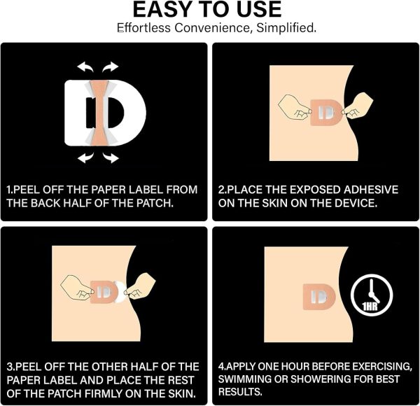 50 PCS-Adhesive Patch for Omnipod, Pre-Cut Shower Waterproof Adhesive Tape, - Image 4