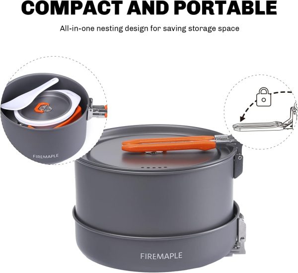 Fire-Maple Feast 4 Piece Camping Cookware Cookware Cookware Kit Outdoor - Image 3