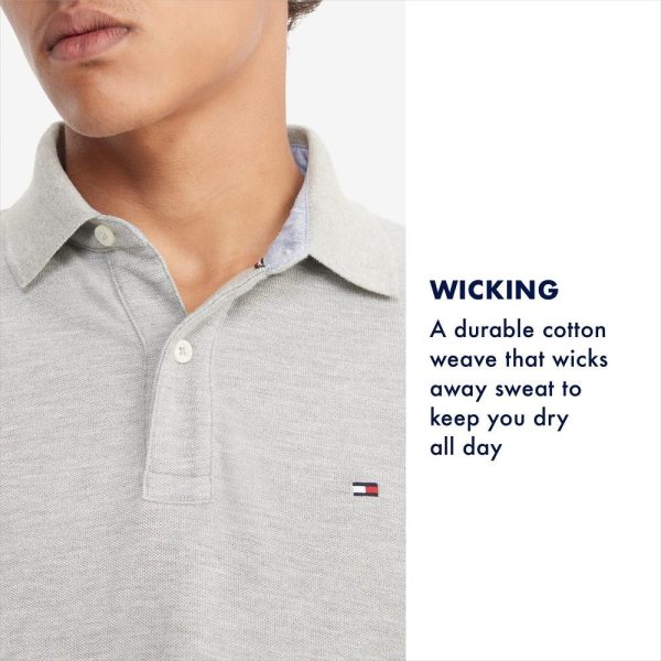 Tommy Hilfiger Men's Short Sleeve Moisture Wicking Stretch Polo Shirt with - Image 6