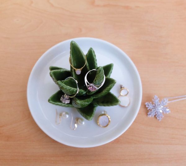 PUDDING CABIN Aloe Ring Holder,Cactus Ring Dish,Jewelry Holder Trinket Tray - Image 3