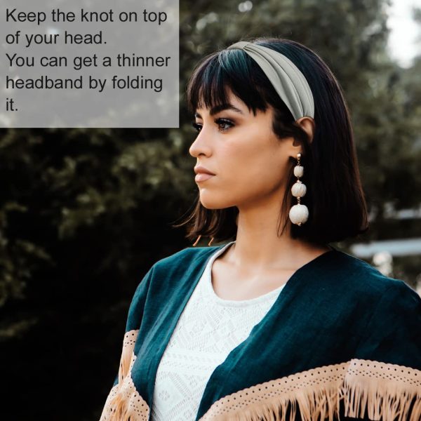 Wide Headbands for Women Fashion Knotted Headband Yoga Workout Head Wrap 4 - Image 4