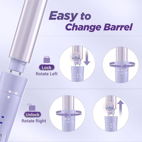 5 in 1 Wand Curling Iron-Curling Wand Set with Hair Straightener, 3 Barrels - Image 7