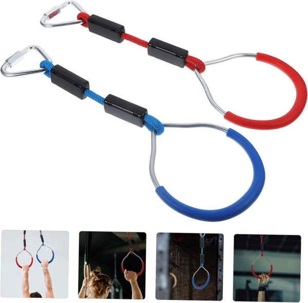 KICHOUSE 2pcs Rings Pull up and Dip Bar Obstacles Cable Weights Exercise - Image 8