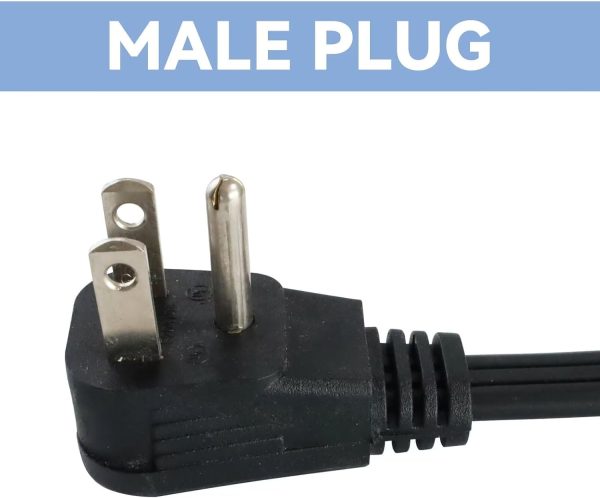9 Ft Black Appliance Extension Cord - 14 Gauge 3 Prong SPT-3 Cable Wire, - Image 4