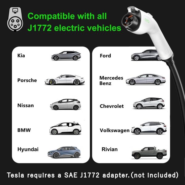 QPQ Level 1-2 EV Charger, 16 Amp 110-240V Portable Electric Car Charger, - Image 7