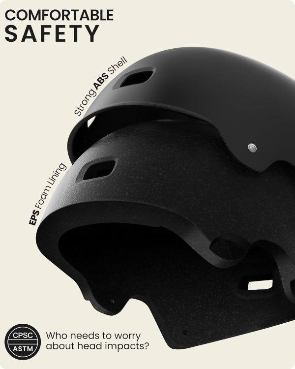 OutdoorMaster Skateboard Cycling Helmet - Two Removable Liners Ventilation - Image 2