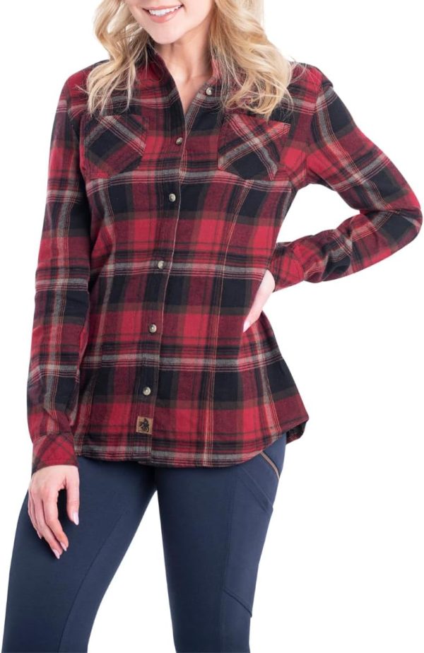 Legendary Whitetails Womens Cottage Escape Flannel Long Sleeve Plaid and - Image 2