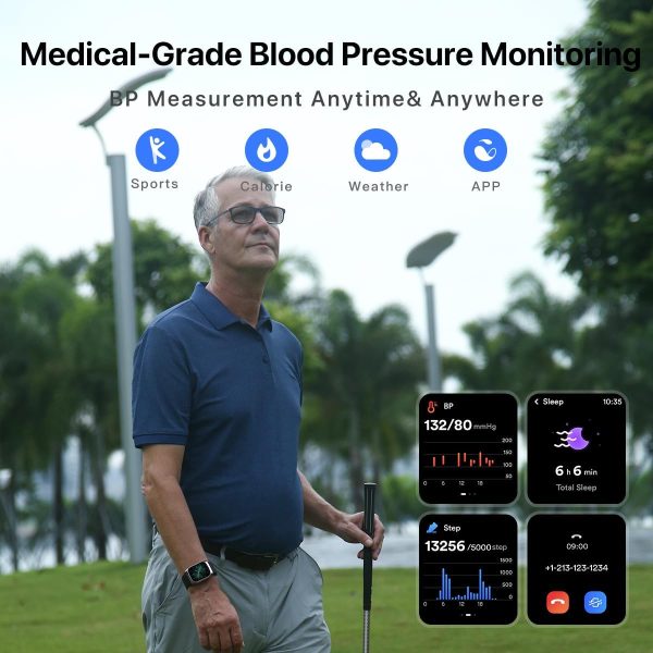 YHE BP Doctor Med, Blood Pressure Smartwatch with Dual Patented Cuff, Wrist - Image 3