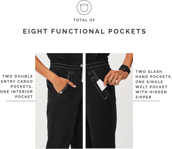 FIGS Tatu High Waisted Slim Cargo Jogger Scrub Pants for Women — Slim Fit, - Image 6