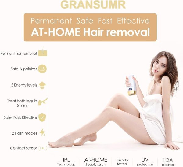 Laser Hair Removal Device at-Home Gransumr IPL Permanent Painless Hair - Image 5