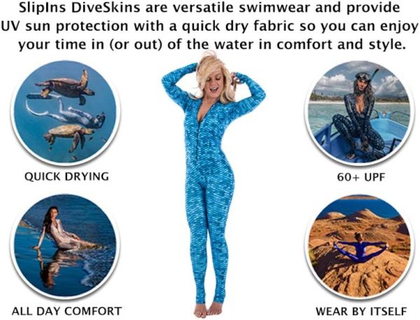 Slip Ins DiveSkins Zippered Full Body Diving Skin with Rash Guard, UV - Image 7