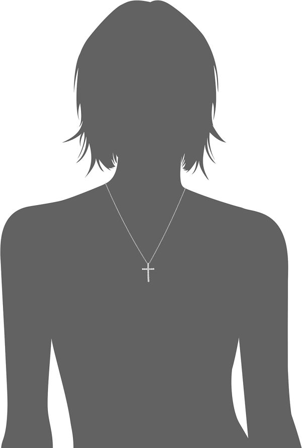 Amazon Essentials Platinum or Gold Plated Sterling Silver Cross Pendant - Image 2