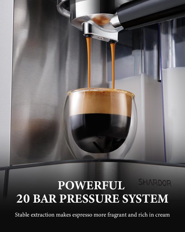 SHARDOR 20 Bar Espresso Machine with Automatic Milk Frother, Cappuccino - Image 4