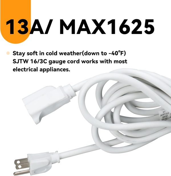 6ft Outdoor Extension Cord for Christmas Decorations - 16/3 Heavy Duty SJTW - Image 6