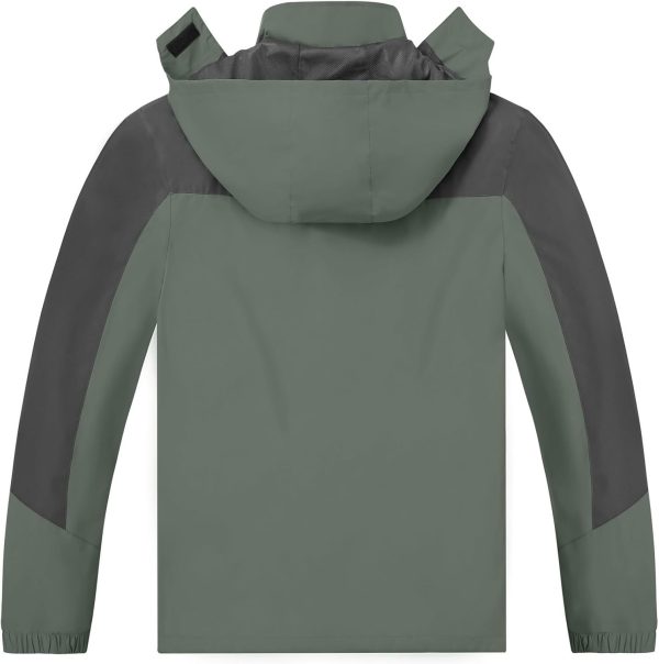 TEZO Mens Rain Jacket Waterproof with Hooded Hiking Coat Lightweight - Image 2