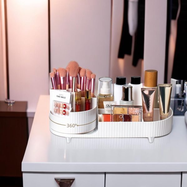 Rotating makeup organizer,Large Capacity Cosmetic Display Case, easy to - Image 7