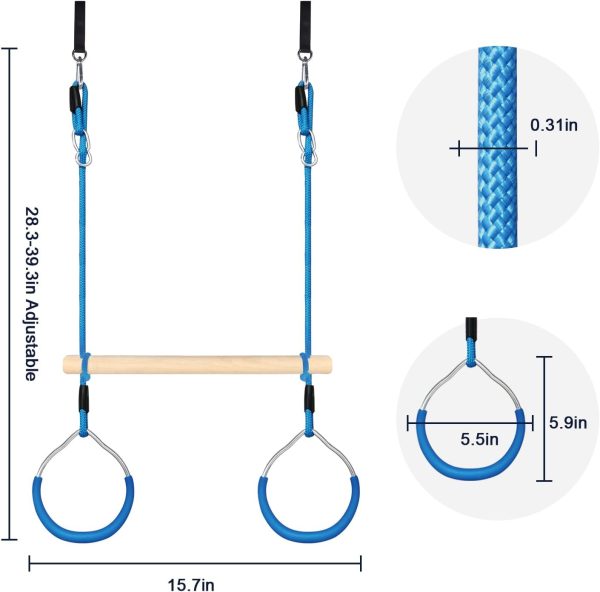 Trapeze Swing Bar with Gymnastic Rings Warrior Accessories for Obstacle - Image 2