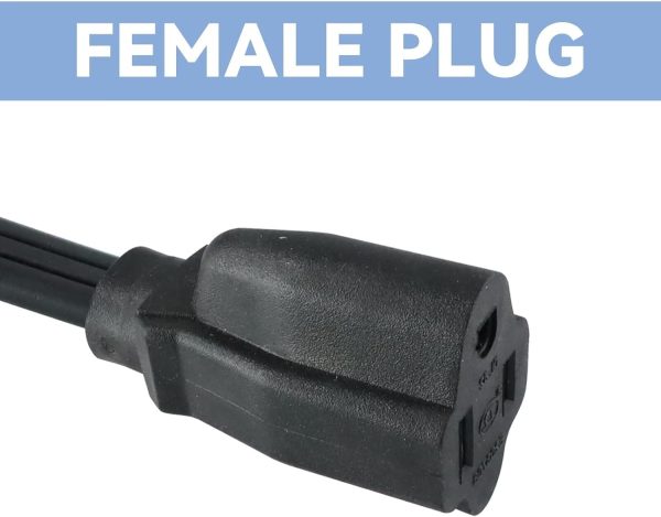 9 Ft Black Appliance Extension Cord - 14 Gauge 3 Prong SPT-3 Cable Wire, - Image 5