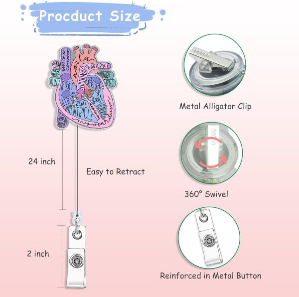 Funny Phlebotomy Nurses Badge Reel Retractable Cardiac, Cute ID Pediatric - Image 3