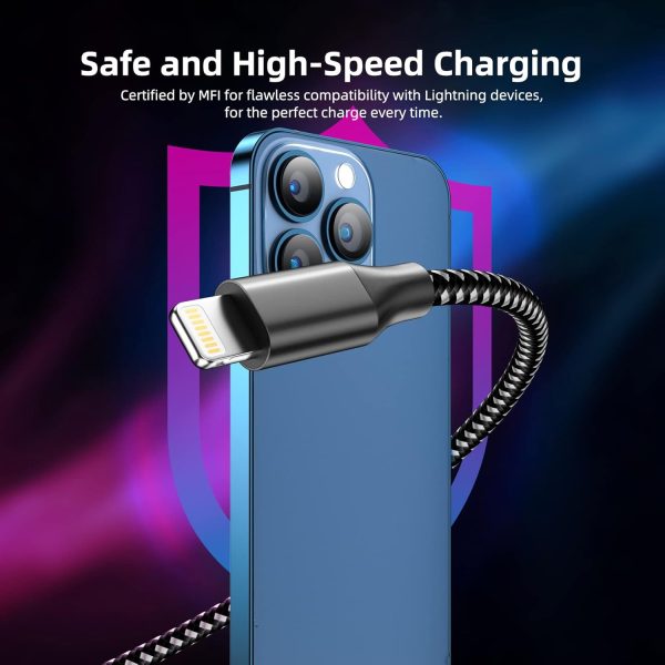 iPhone Charger Fast Charging Cord 3 Pack 10 FT Apple MFi Certified - Image 3
