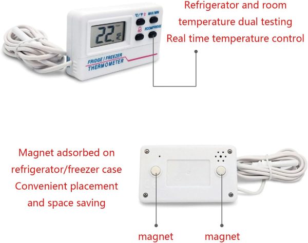 Digital Refrigerator Indoor Outdoor Temperature Gauge LCD Fridge Freezer - Image 5