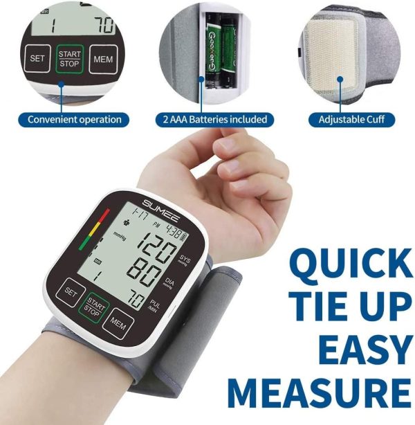 Wrist Blood Pressure Monitor Automatic BP Machine with Large Backlit - Image 3