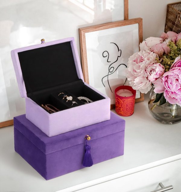 HofferRuffer Velvet Jewelry Boxes Decorative Boxes, Storage Accessory - Image 3