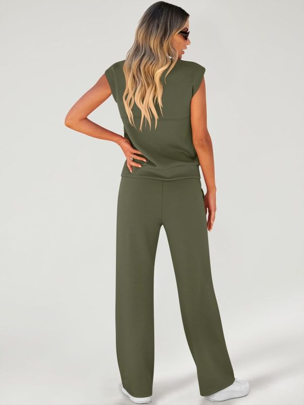 ANRABESS Women's Summer 2 Piece Outfits Casual Sleeveless Sweatsuits - Image 3