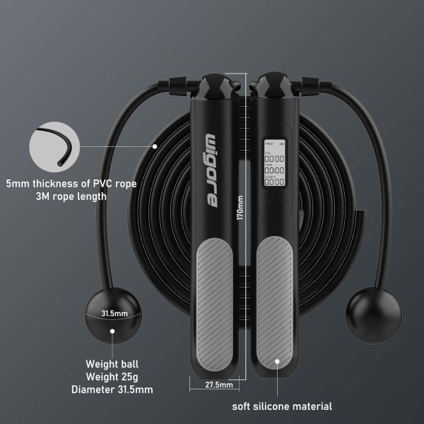 Jump Rope,Ropeless jump ropes weighted with counter for fitness,Home, - Image 2