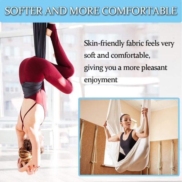 Aerial Silks Starter Kit 5M Yoga Swing for Home Aerial Yoga Hammock Trapeze - Image 2