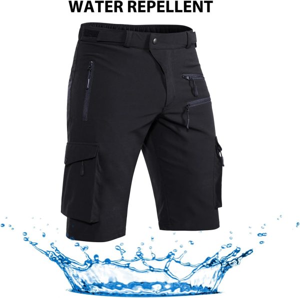 Hiauspor Men's Mountain Bike Shorts Stretch Hiking Cargo Shorts Quick Dry - Image 2