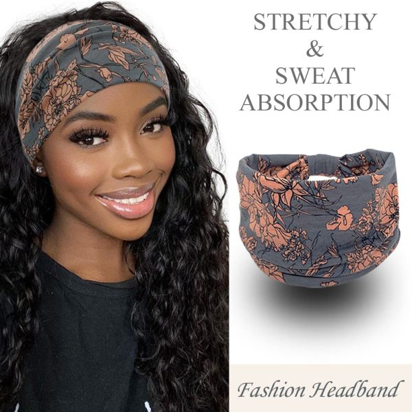 Wide Boho Headbands for Women Fashion Knotted Headband Yoga Workout African - Image 3